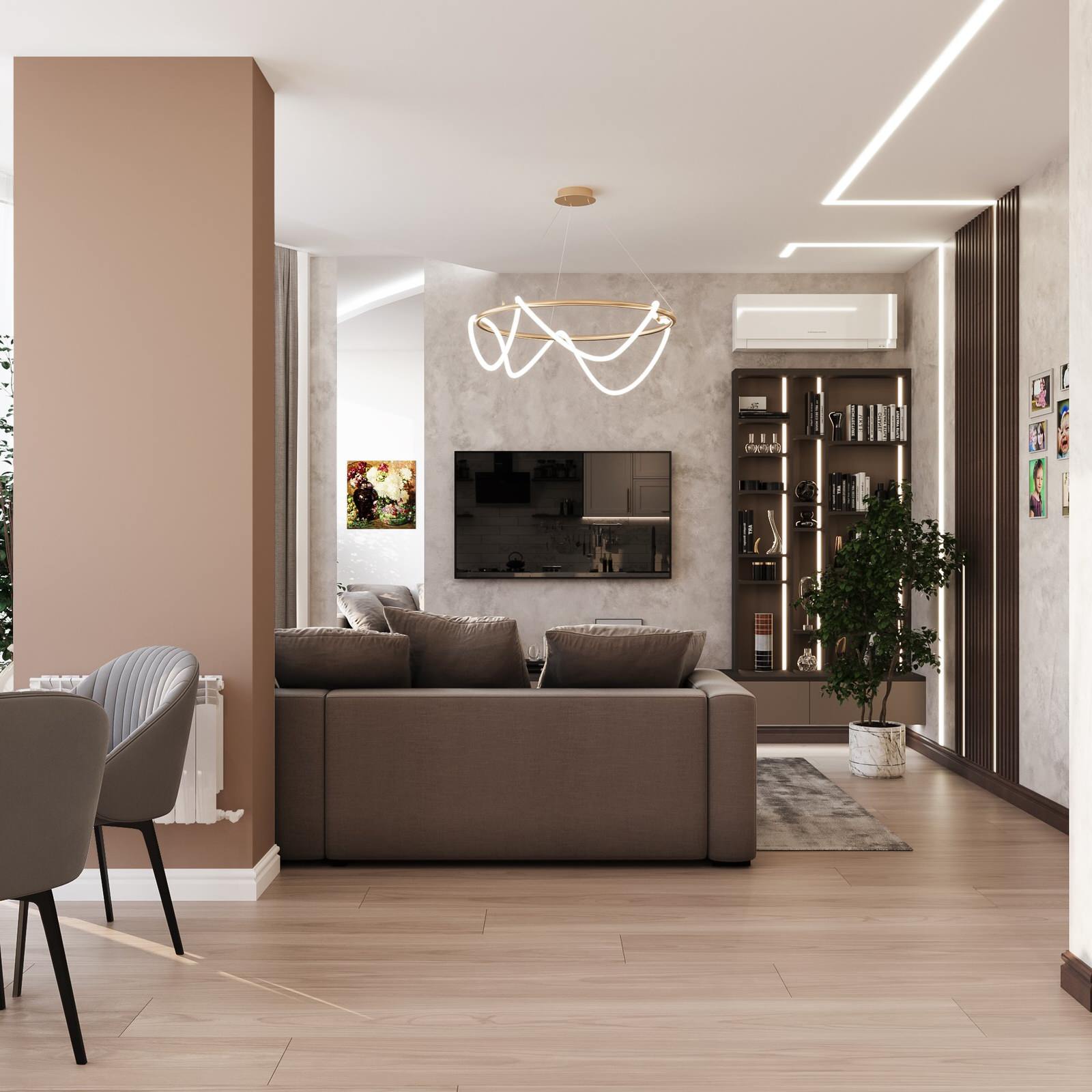 Дизайн кухни-гостиной