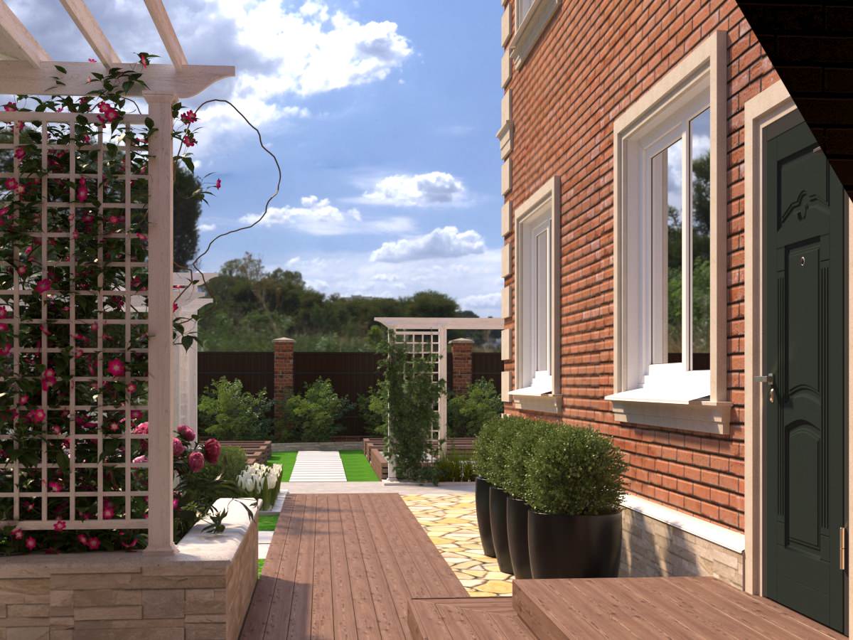 Ладшафтный дизайн участка с частным домом