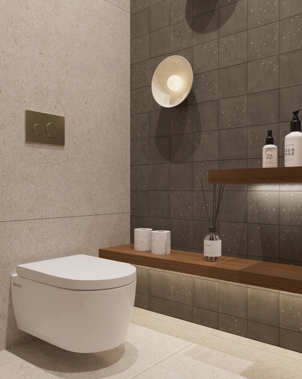 Проект квартиры в Москве, стиль ваби-саби