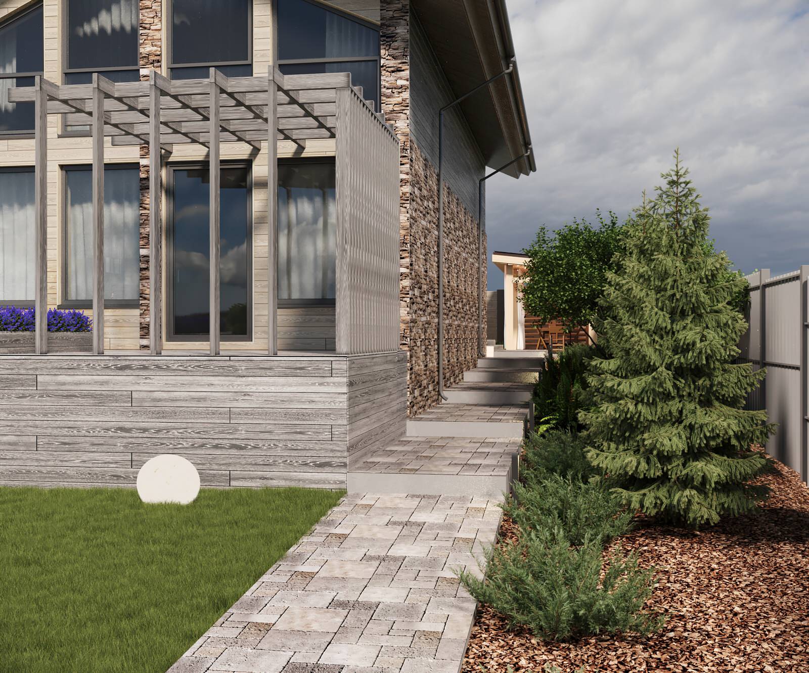 Ландшафтный дизайн участка в п. Южный прииск