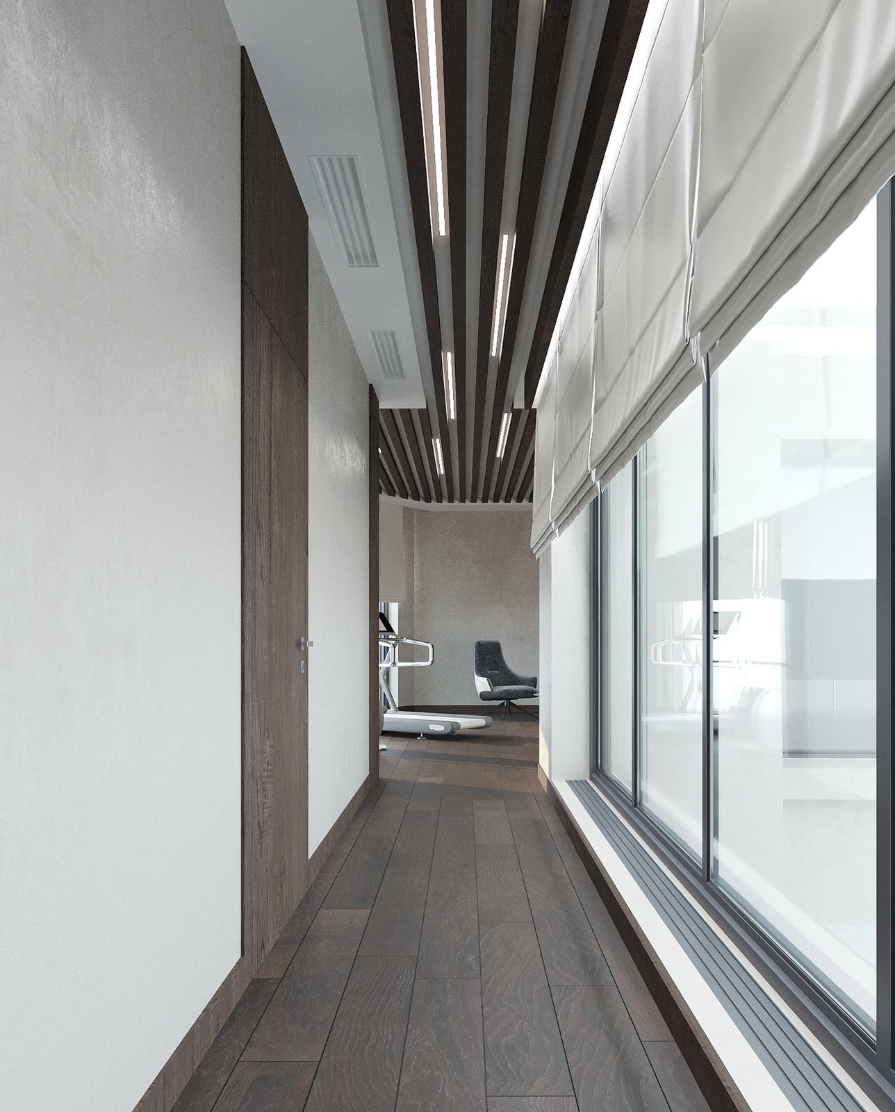 Интерьер двухэтажного загородного дома