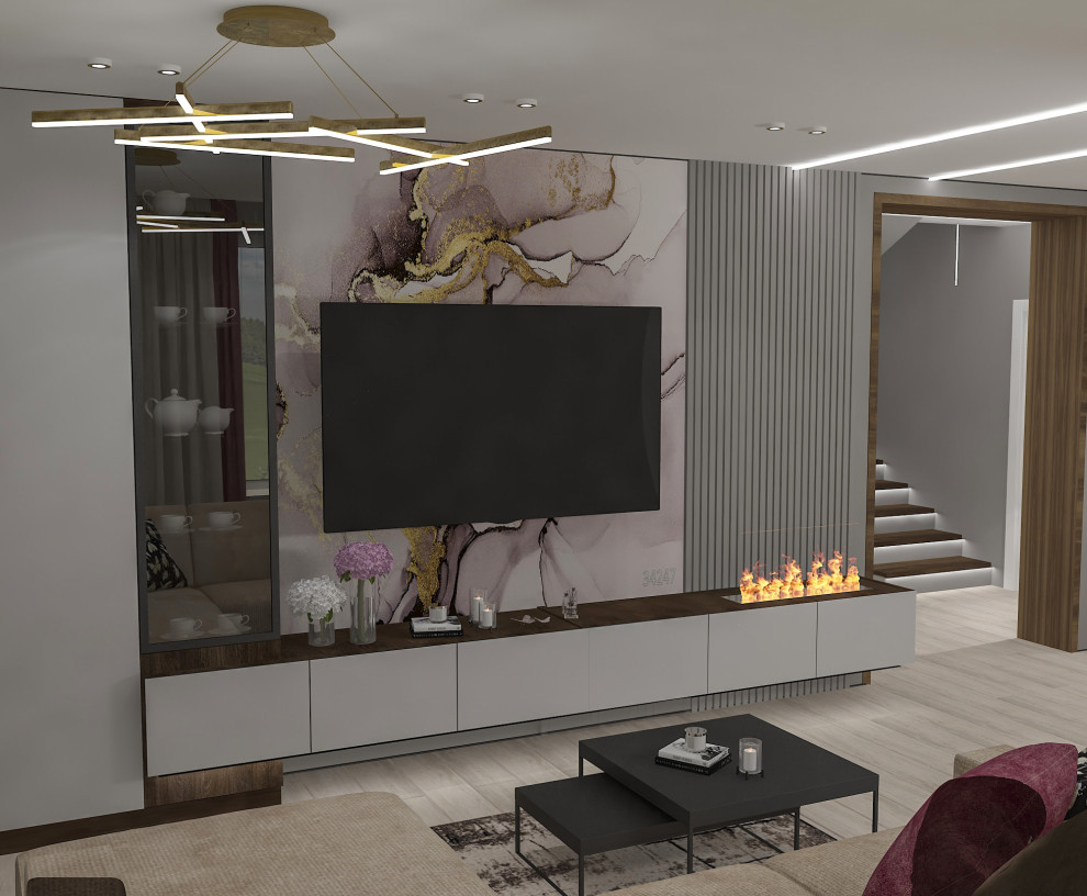 Кухня - гостиная (31,3 кв.м)  в частном доме