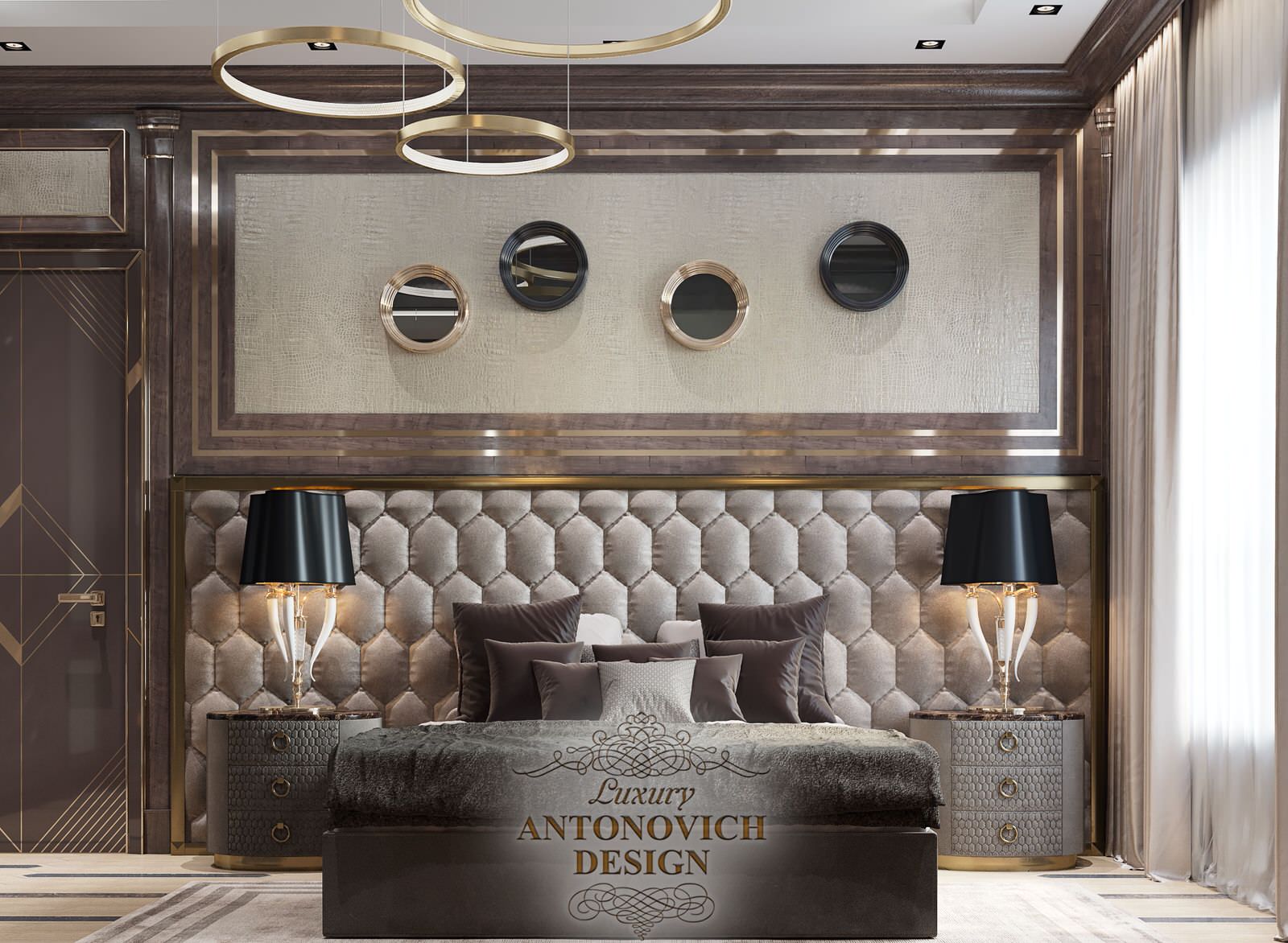 Мужская спальня в стиле арт-деко