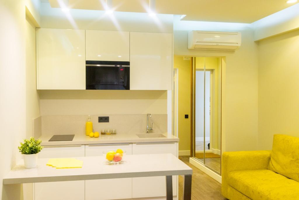 Зона кухни и гостиной