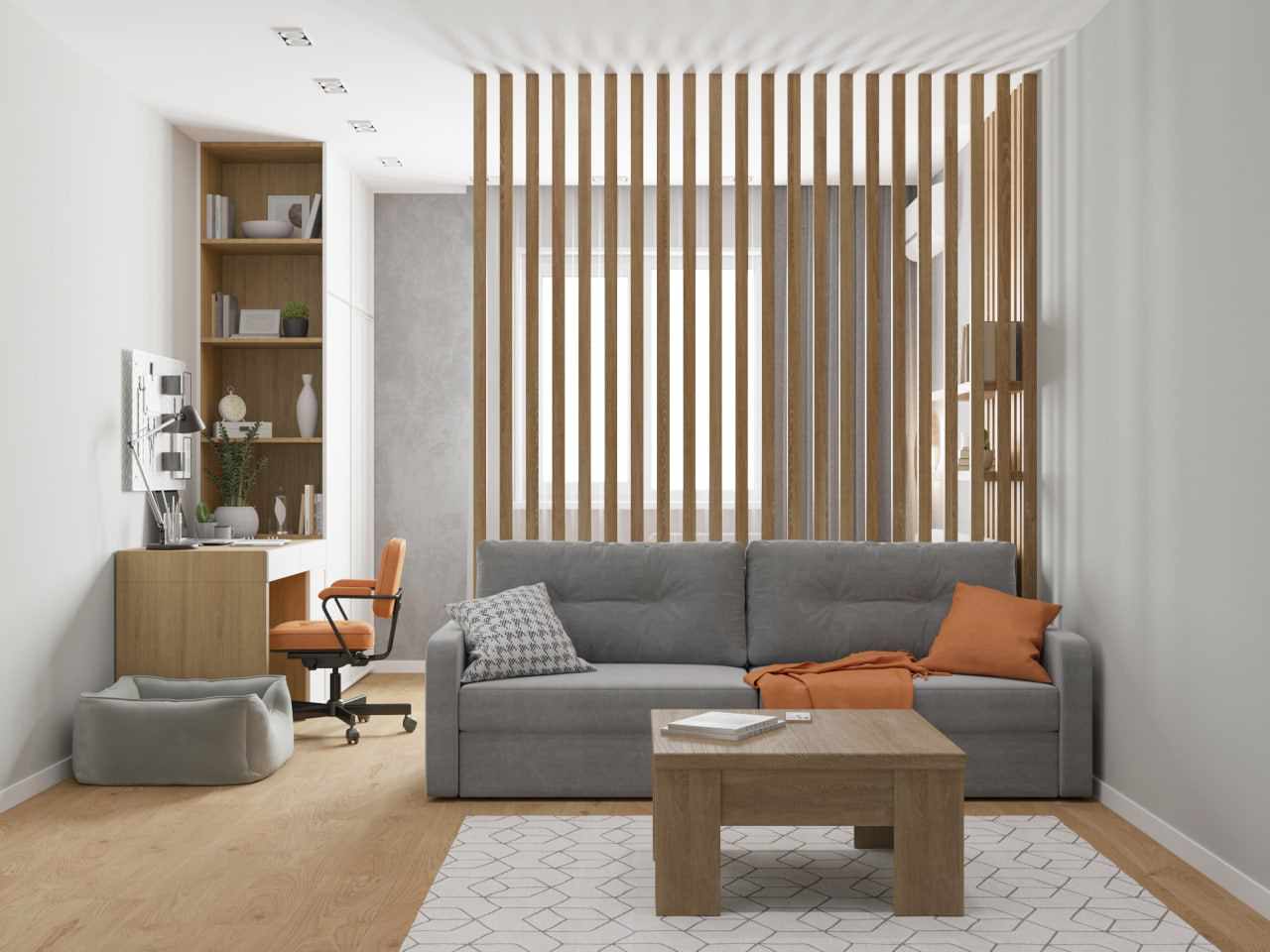 Обложка проекта: Спальня-гостиная для молодой пары