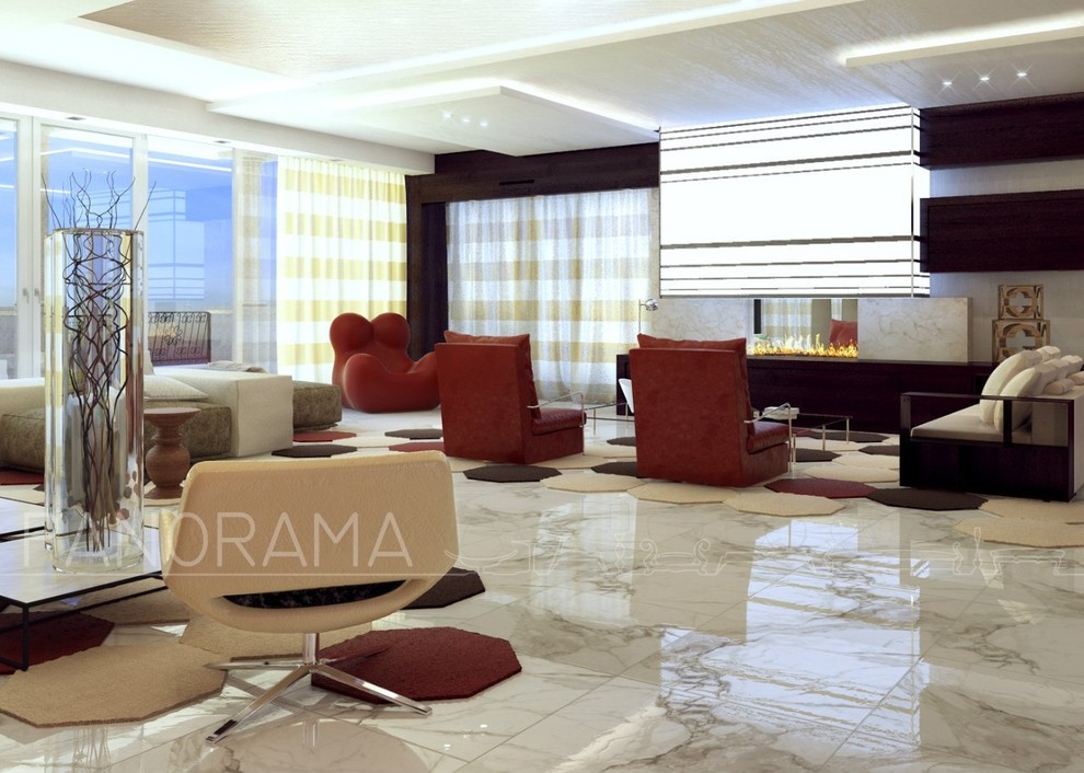 Проект гостиной-столовой, S - 135, 7 кв.м.