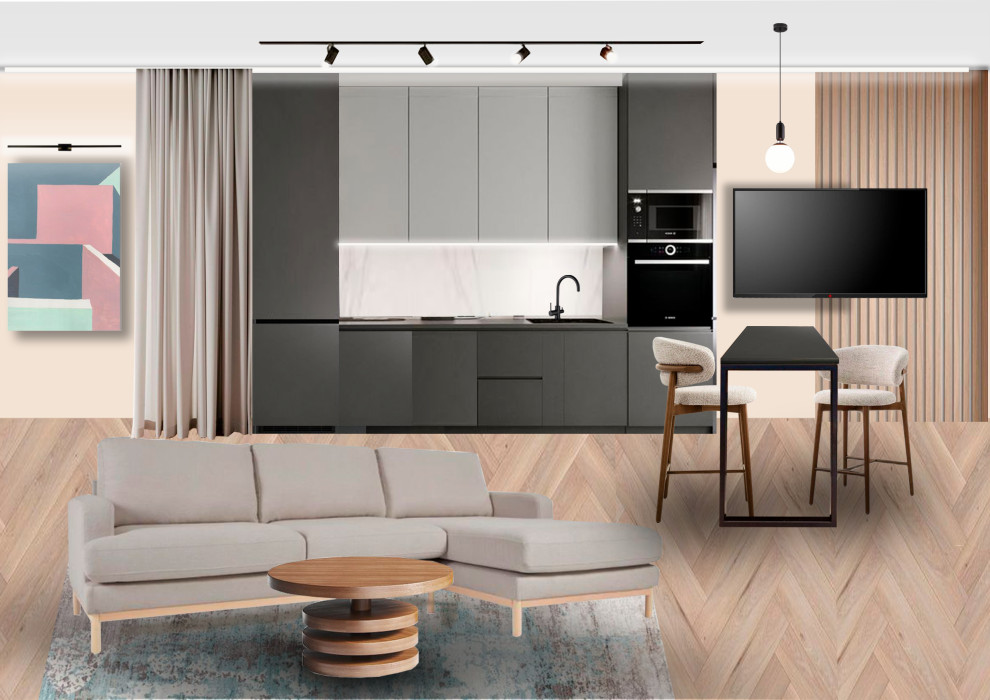 Обложка проекта: Проект кухни-гостиной
