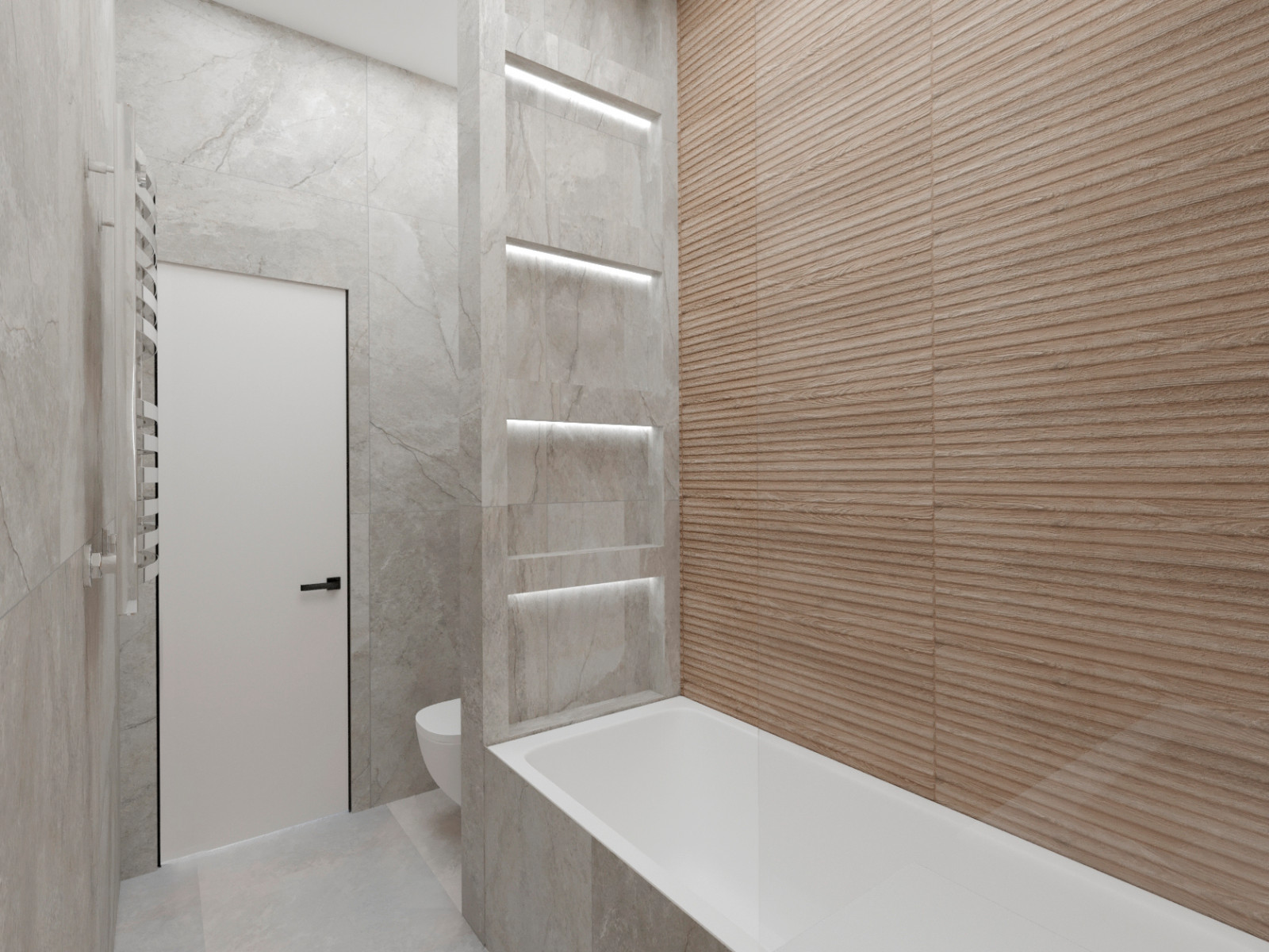 "Расправив крылья". Дизайн 3х - комнатной квартиры в стиле минимализм.