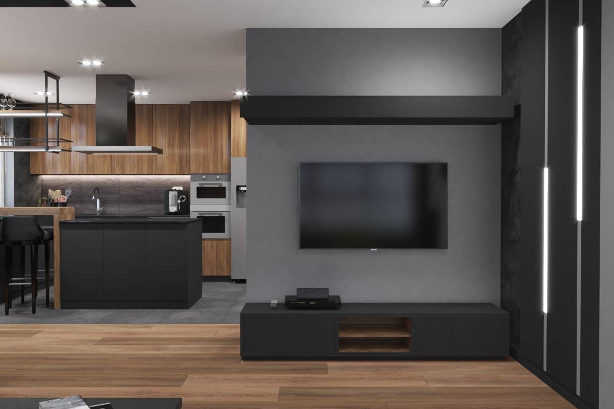 Гостиная, кухня, прихожка