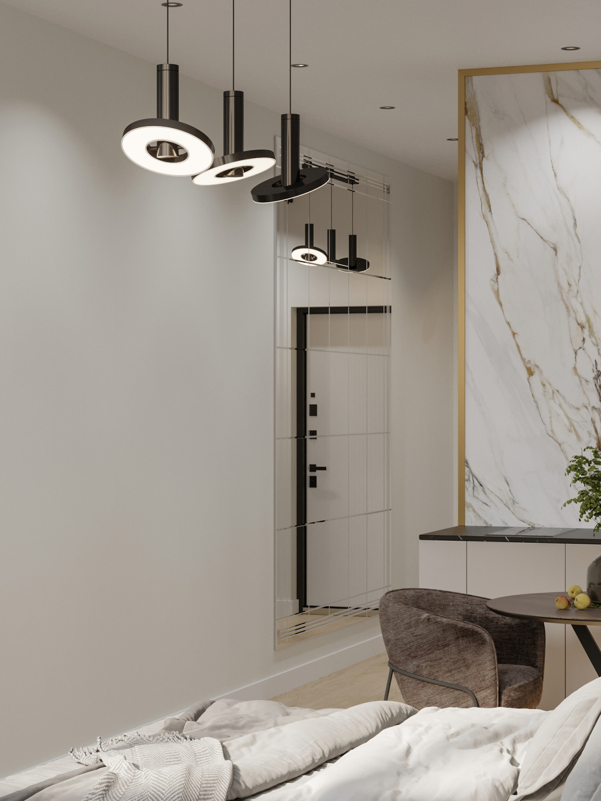 Современный интерьер в квартире 28 м² в Москве