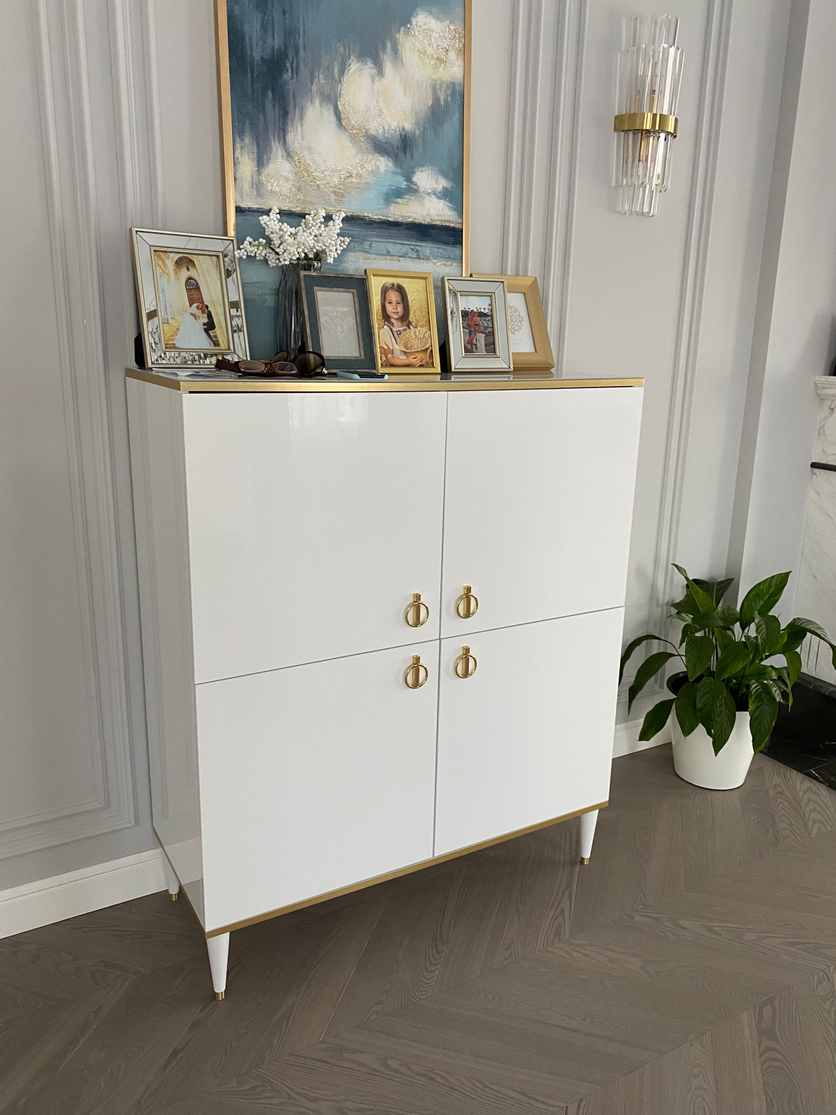 Кухня Аурелия. Латунь и эмаль глянец