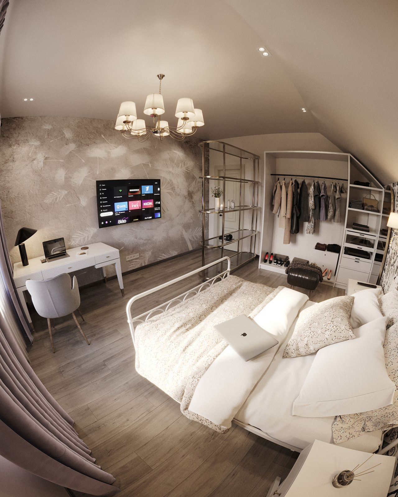 Дизайн и 3д-визуализация детской в загородном доме