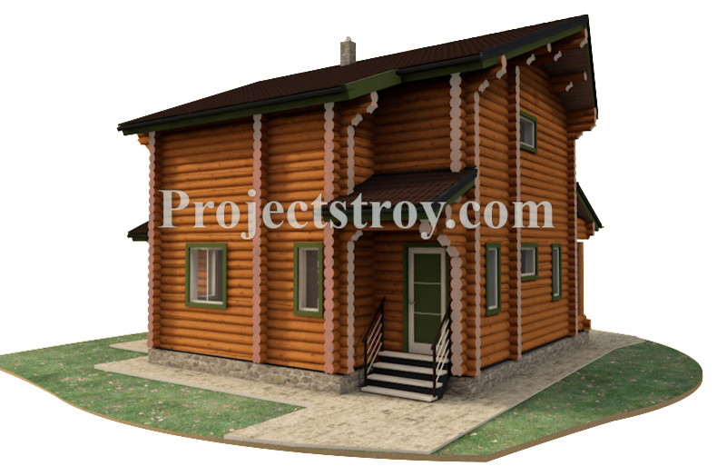 Деревянный дом из оцилиндрованного бревна