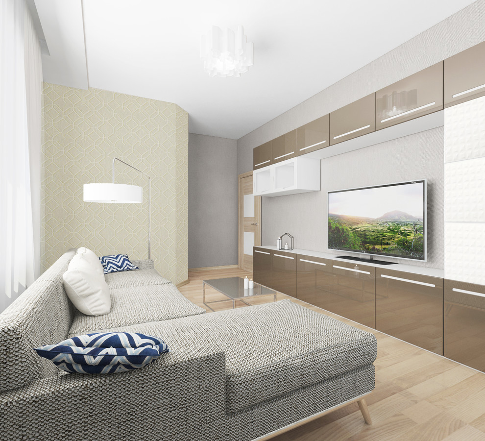 Светлый интерьер квартиры в голубых тонах