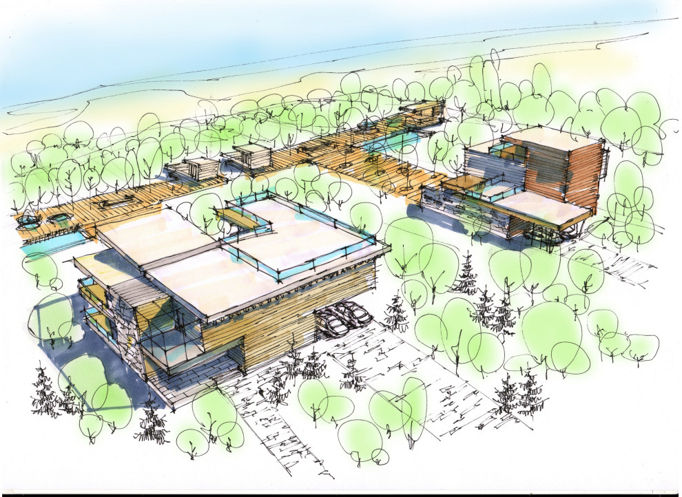 Фор-эскиз современного дома на берегу Лемболовского озера