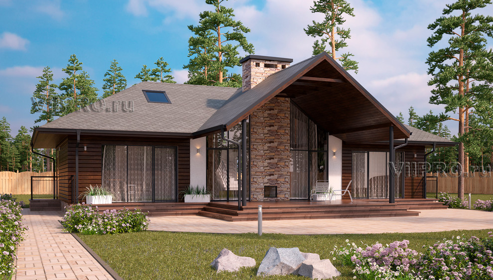 Проект каркасного дома в стиле Шале