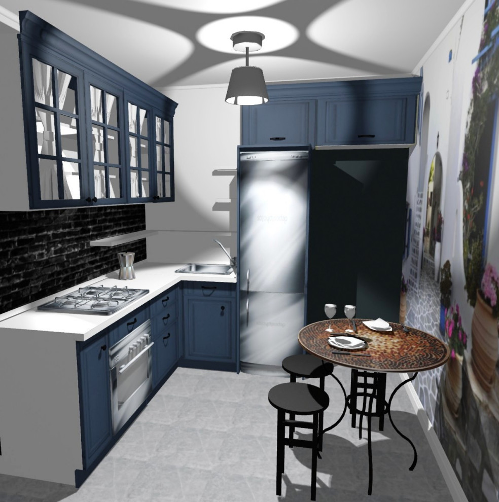 Дизайн-проект маленькой кухни в доме с планировкой хрущевка