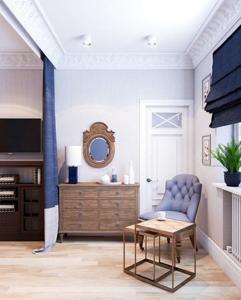 Дизайн квартир в светло синих тонах