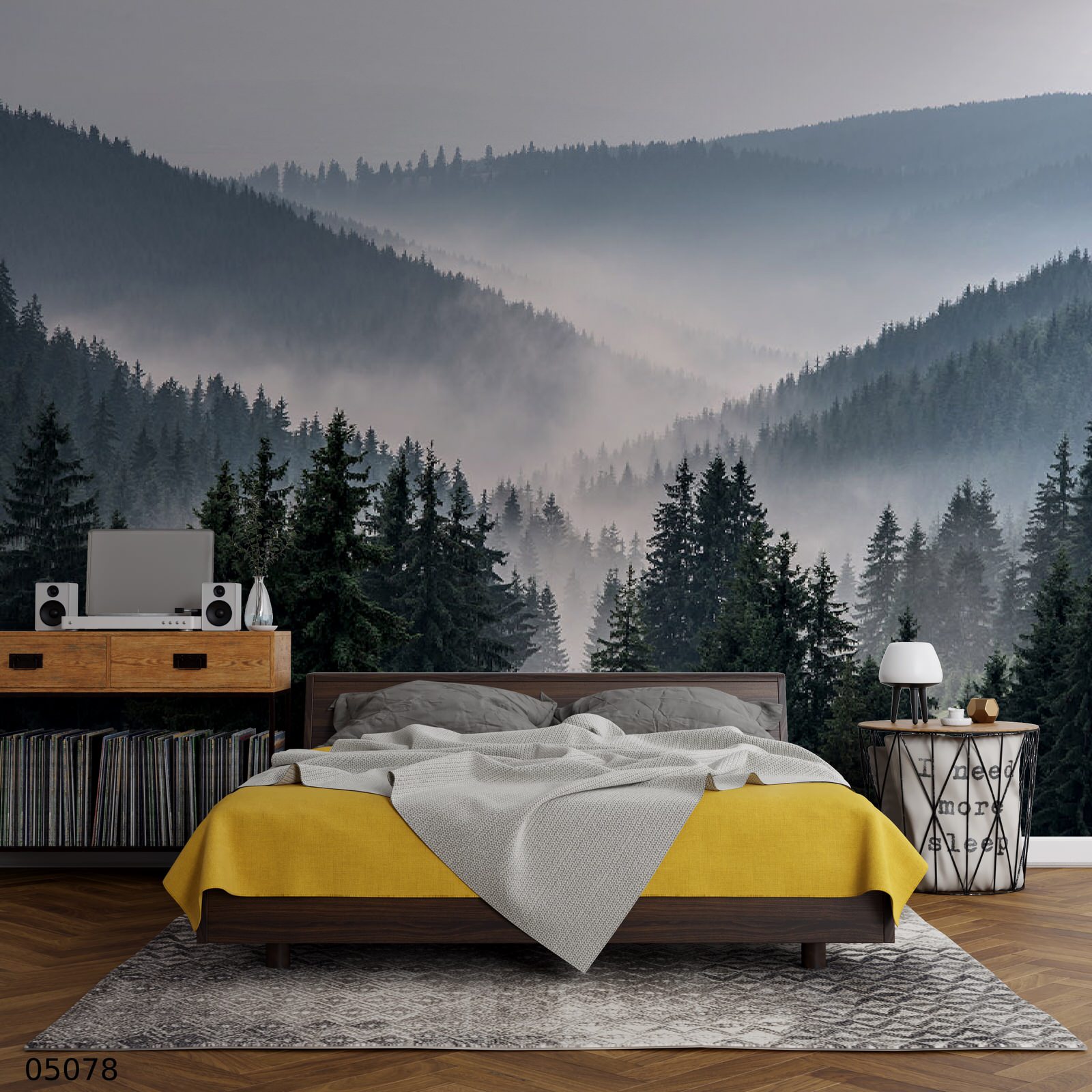 Дизайн-проект "Туманный лес в оформлении спальни"