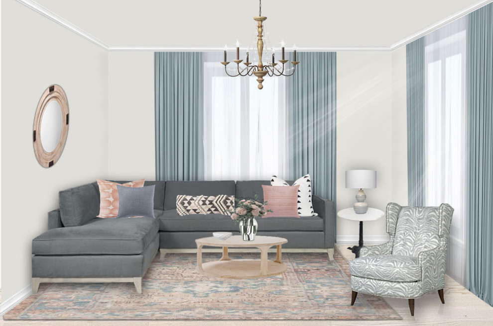 Обложка проекта: Коллаж гостиной в пастельных тонах