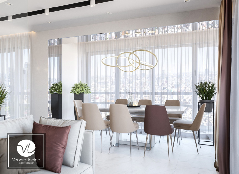 Дизайн гостиная-кухня