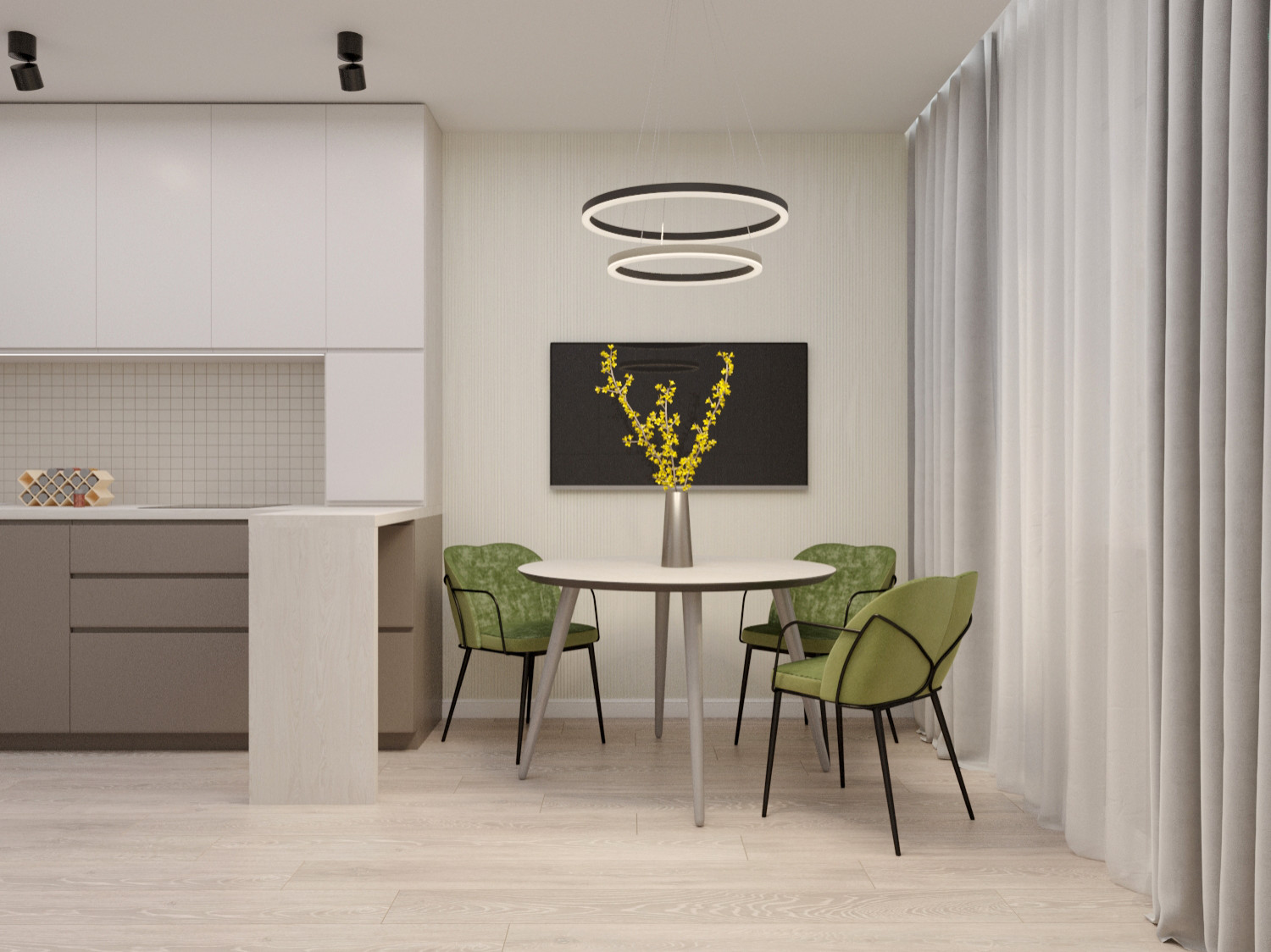 Дизайн кухни в квартире 70м2, г. Нефтеюганск