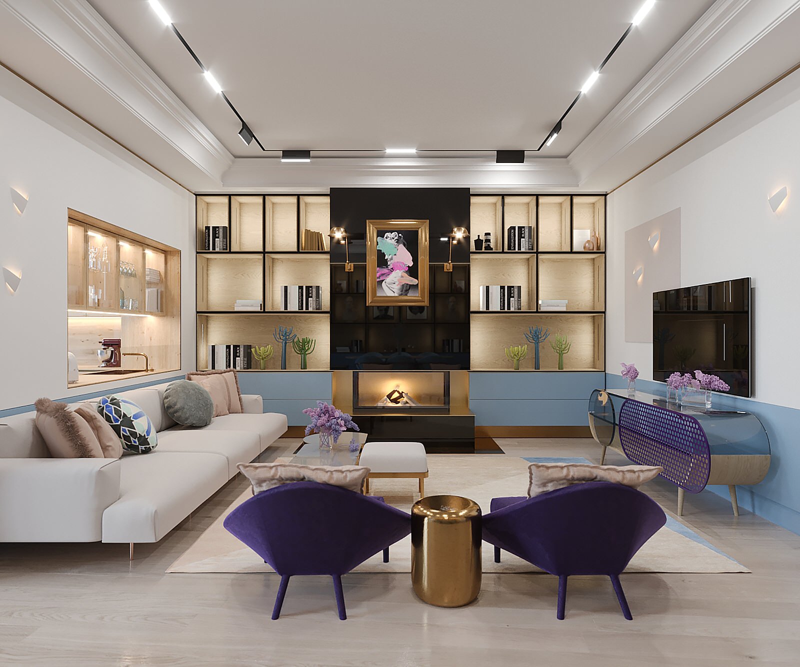 Гостиная. Таунхаус в ЖК "Парк Авеню"