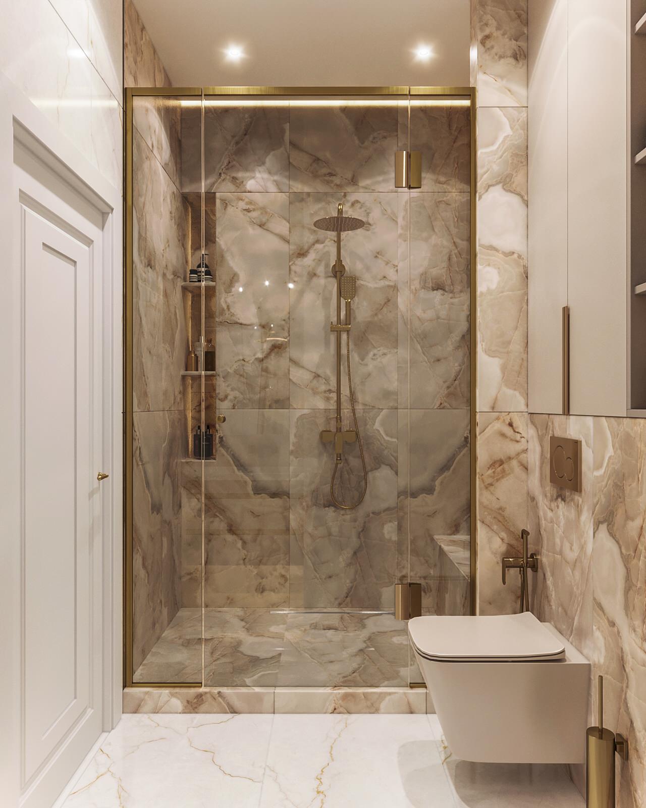 Обложка проекта: Ванная в проекте квартиры 100 м2 в жк Тушино 2018