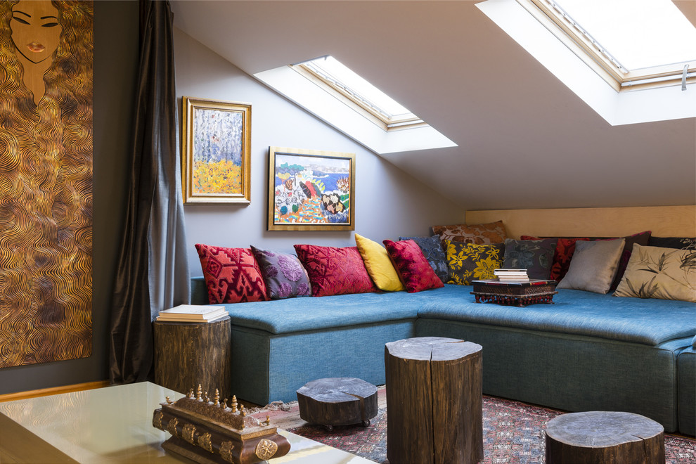 Мансарда с элементами стиля бохо-шик