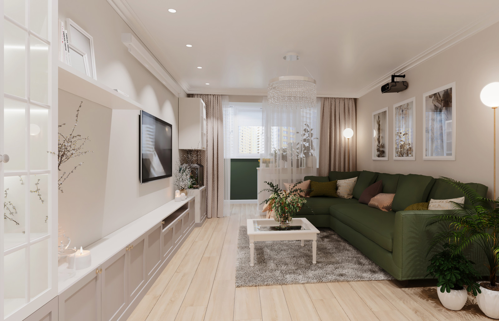 Обложка проекта: Визуализация кухни и гостиной