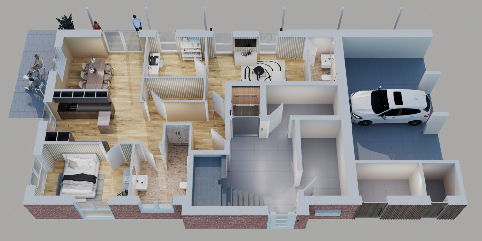 3D Grundriss des 1 Stockwerks