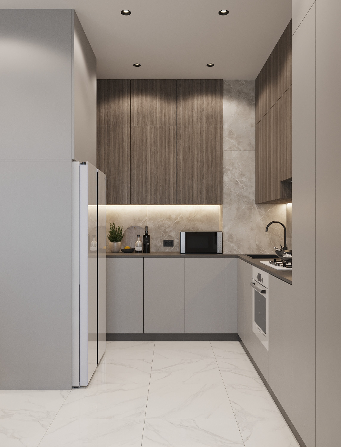 Современная кухня-столовая ЖК Аристократ