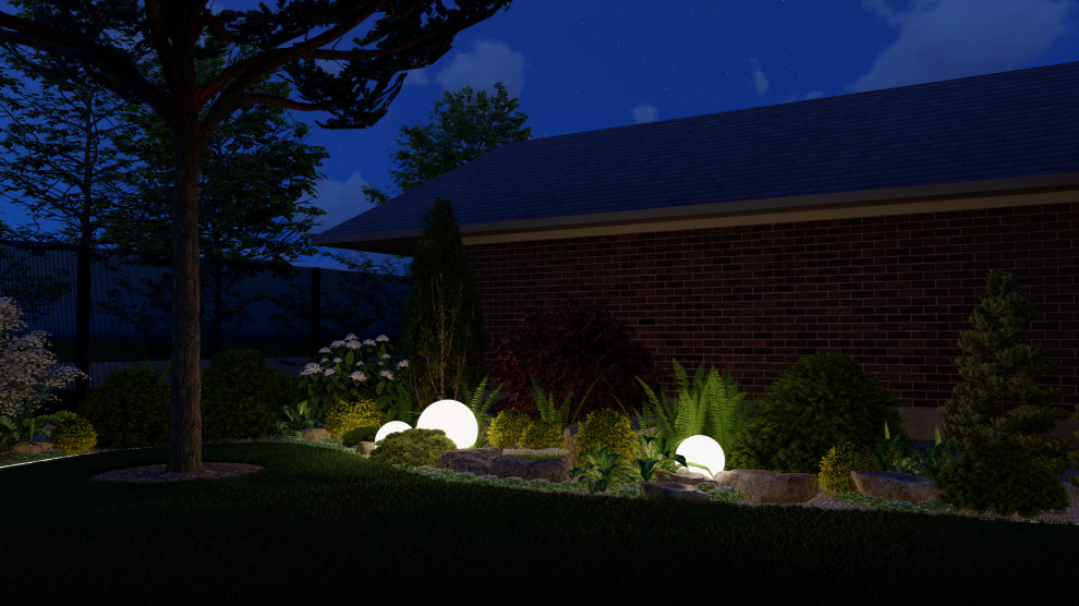 Подсветка композиции растений