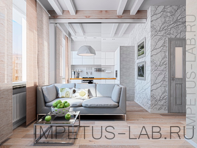 Дизайн- проект квартиры площадью 62,1 кв. м. выполненный в стилистике "LOFT".