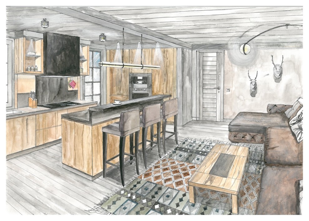 Обложка проекта: Эскизный проект дома в стиле шале