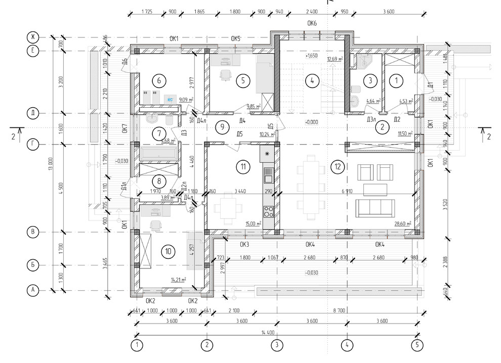 Планировка 1 этажа