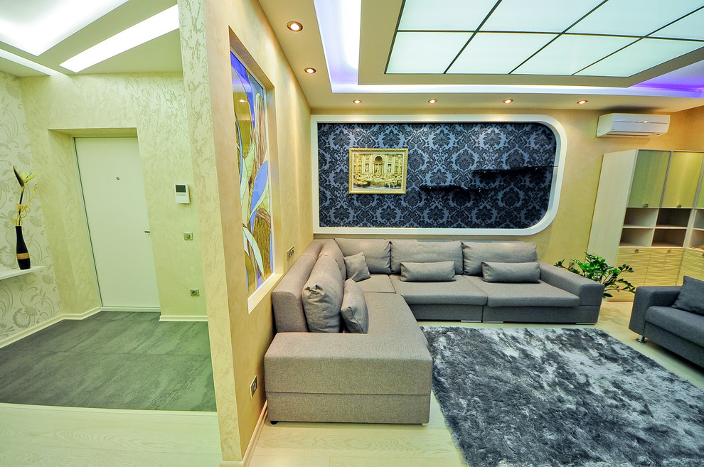 Скай Форт. Необычный интерьер квартиры площадью около 100 м2