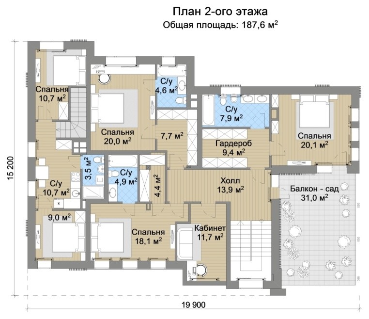 Эко-урбанистический дом с эксплуатируемой кровлей: проект Норден (461 кв.м.)
