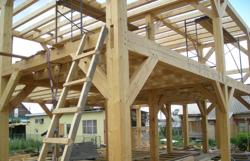 Процесс строительства живого дома