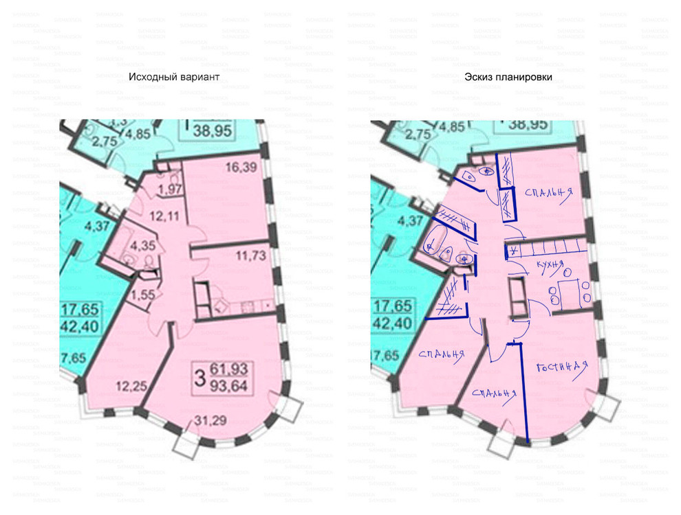 Идеи перепланировки для многокомнатных квартир