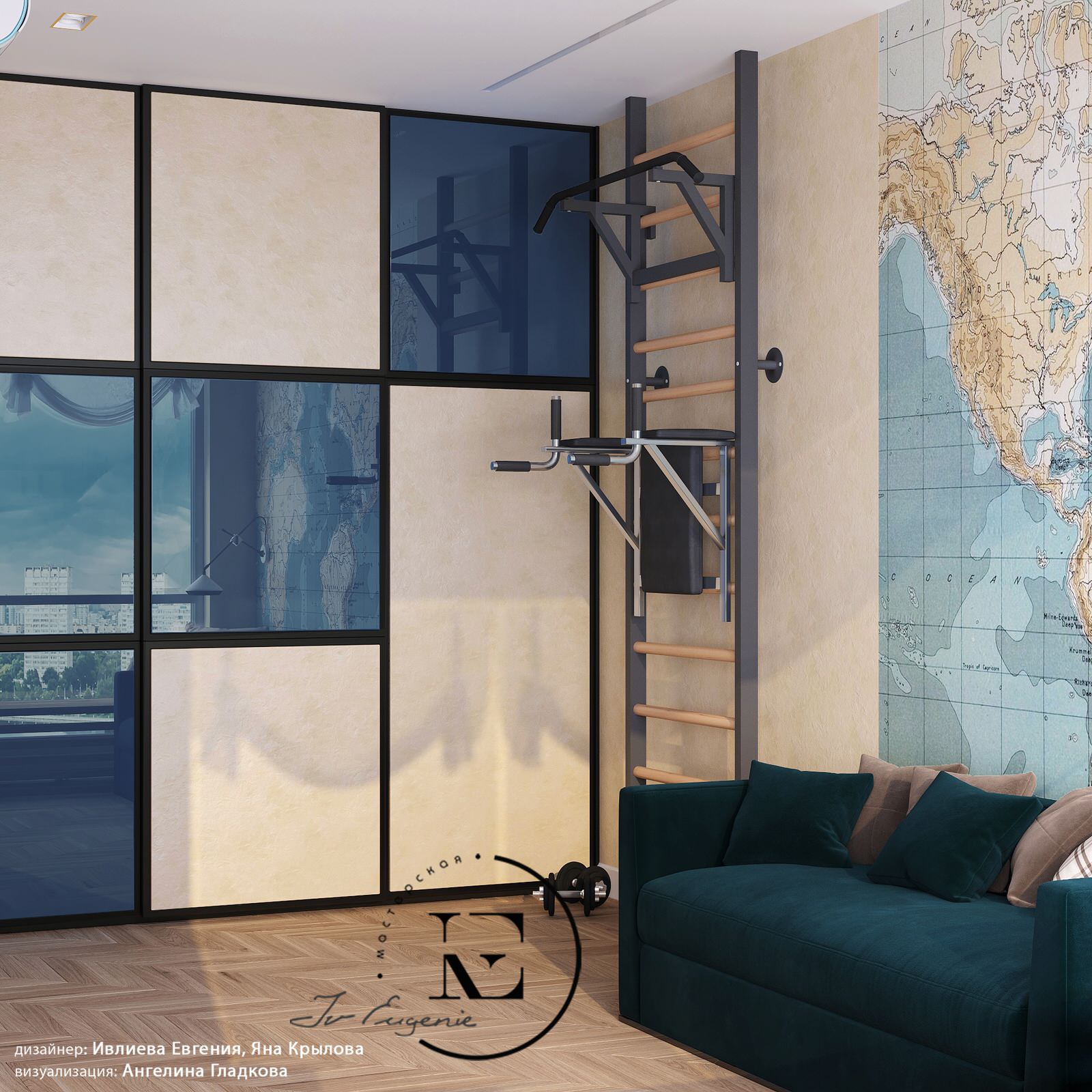 "Подводный мир" в московской квартире в стиле Soleray,