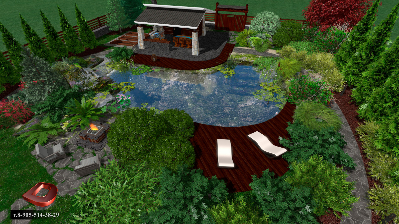 Проект ландшафтного дизайна участка 20 соток,