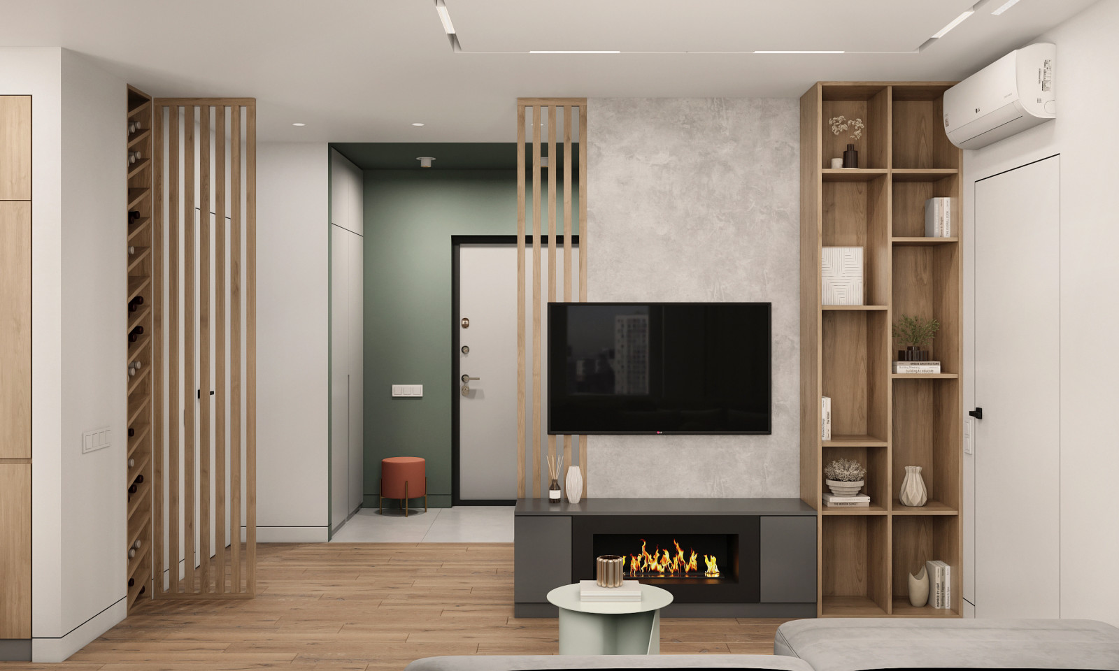 ЖК "Квартал Галактика", квартира в зеленом цвете.