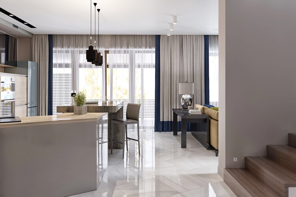 Дизайн-проект дома площадью 185м² в г. Москва для семьи из трех человек.