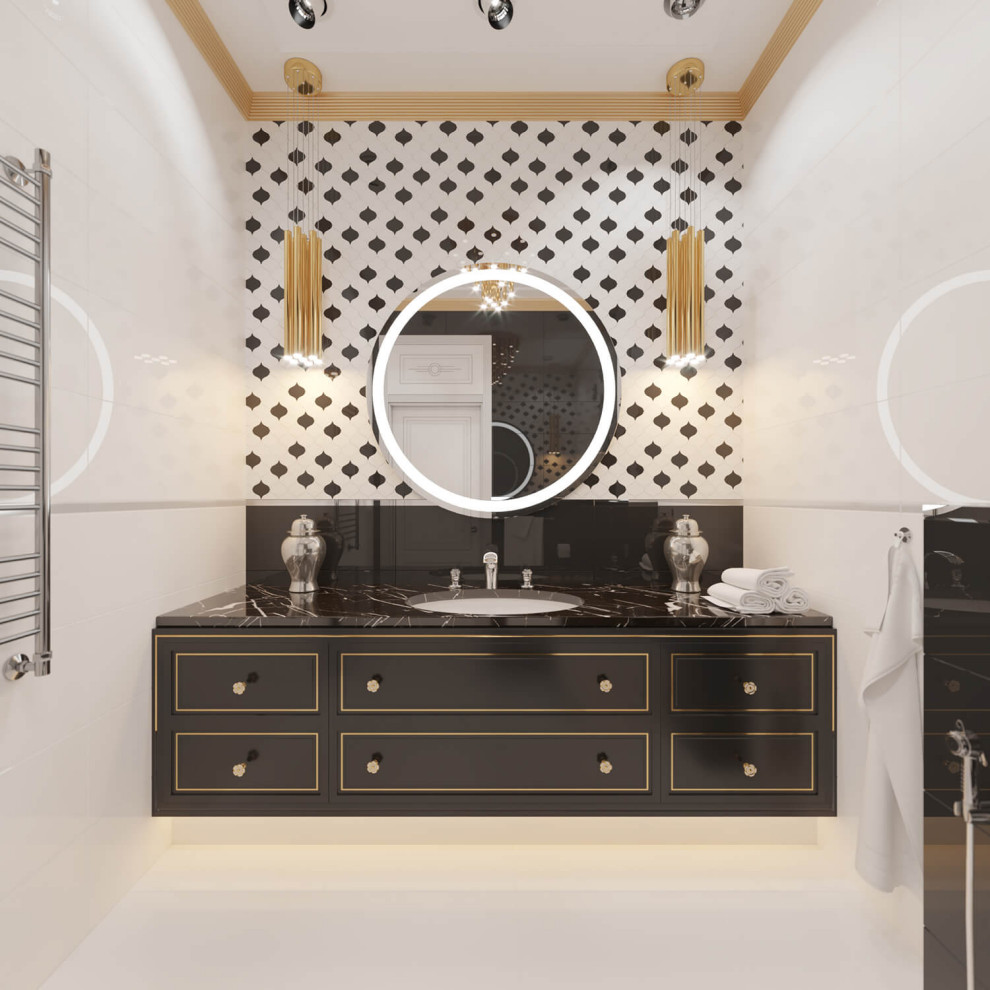 Дизайн интерьера одноэтажного жилого дома в стиле арт-деко