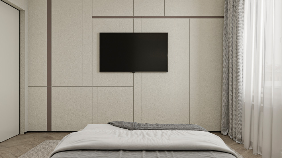 3к студия монохромный интерьер в стиле Современной классики