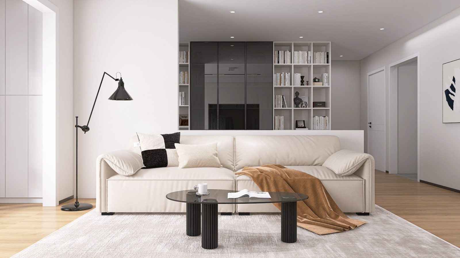 Современная кухня-гостиная 58 м²