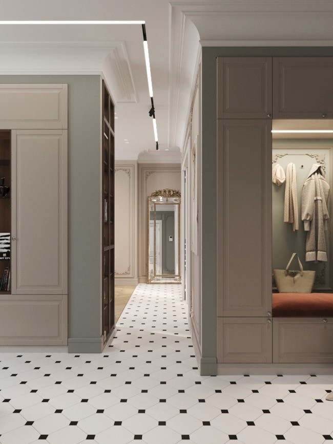 Квартира 100м.кв. в светло-зеленых оттенках оттенках