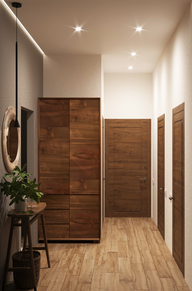 Прихожая в стиле ваби-саби из дизайн-проекта в ЖК 8Клёнов, Москва