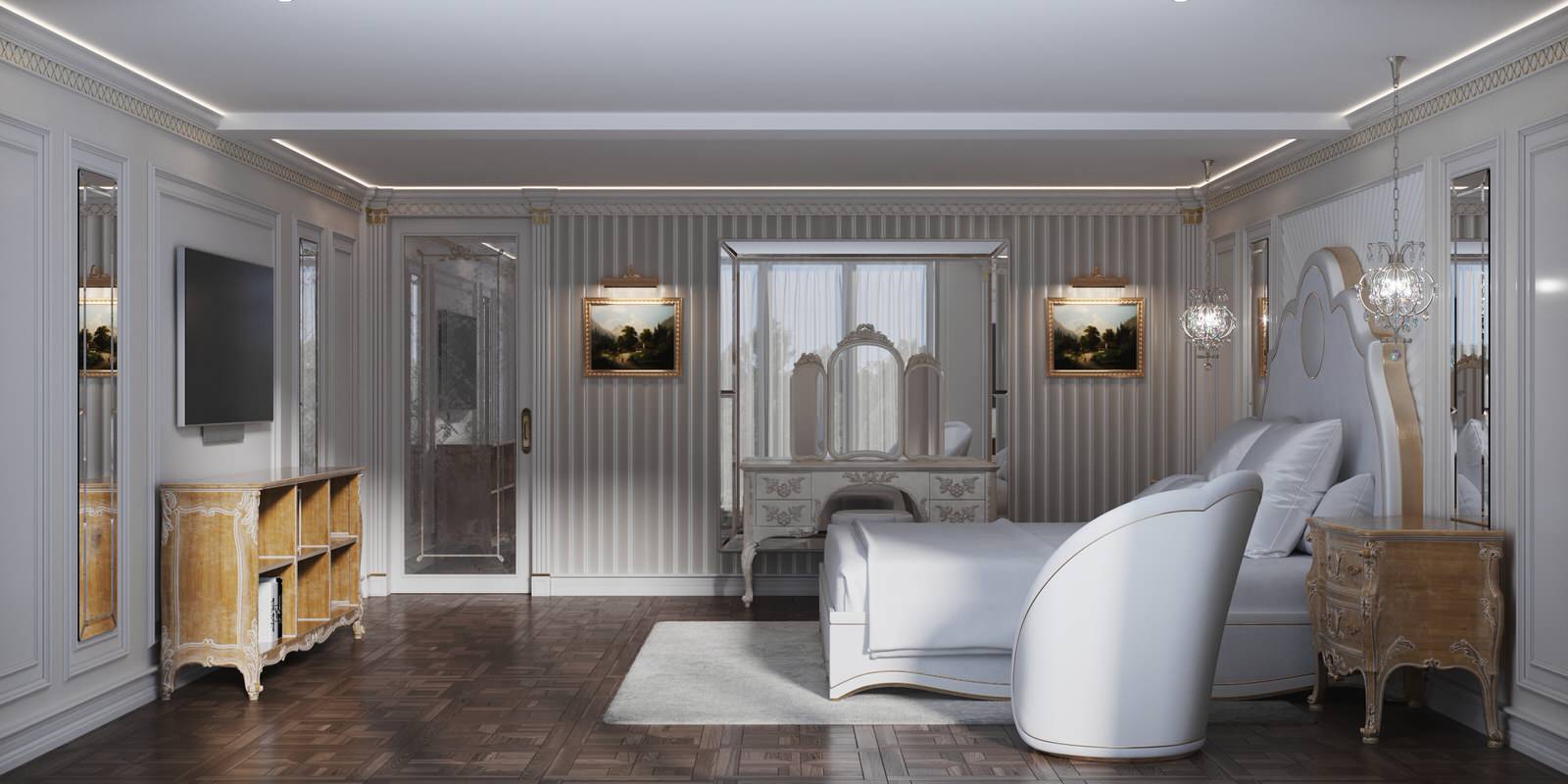 Мастер спальня в проекте виллы